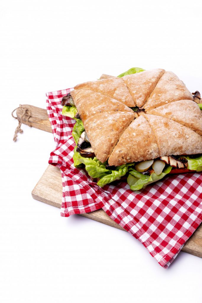 Vegan Quadrino’s met gegrilde portobello